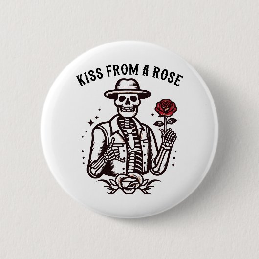 Kuss aus einer Rose Button (Vorderseite)