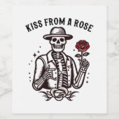Kuss aus einer Rose Weinetikett (Einzelnes Label)