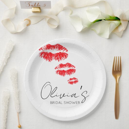 Küss das Brautparty zum Abschied Pappteller (Hochzeit)