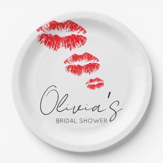 Küss das Brautparty zum Abschied Pappteller (Vorderseite)