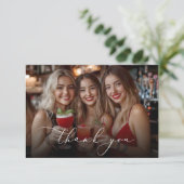 Küss das Foto zum Abschied von Junggeselinnen-Absc Dankeskarte (Stehend Vorderseite)