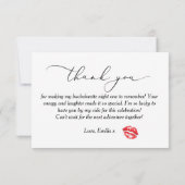 Küss das Foto zum Abschied von Junggeselinnen-Absc Dankeskarte (Rückseite)