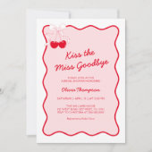 Küss das Miss-Goodbye-Brautparty Einladung (Vorderseite)