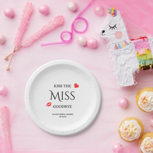Küss das Miss-Goodbye-Brautparty Pappteller (Party)