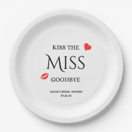 Küss das Miss-Goodbye-Brautparty Pappteller