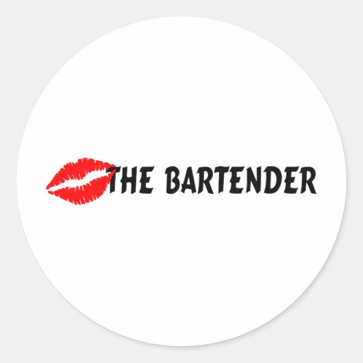 Küss den Barkeeper Runder Aufkleber (Vorderseite)