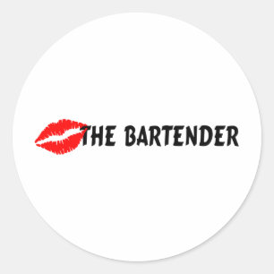Küss den Barkeeper Runder Aufkleber