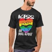 Kuss, den du in Herzform Regenbogenmund gewollt ha T-Shirt (Vorderseite)