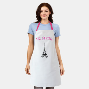 Küss den Koch Paris Apr Schürze rosa und schwarz V