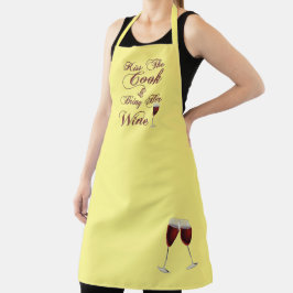 Küss den Koch und bringe ihren Wein mit Schürze