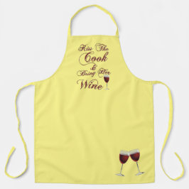 Küss den Koch und bringe ihren Wein mit Schürze