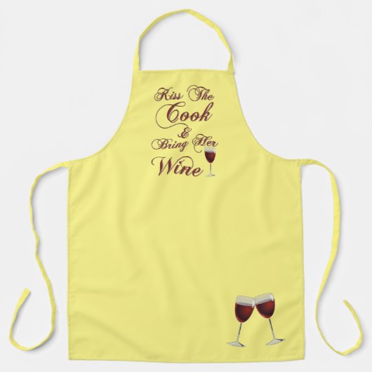Küss den Koch und bringe ihren Wein mit Schürze (Vorderseite)