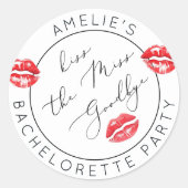 Küss den Miss-Goodbye-Junggeselinnen-Abschied Runder Aufkleber (Vorderseite)