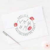 Küss den Miss-Goodbye-Junggeselinnen-Abschied Runder Aufkleber (Umschlag)