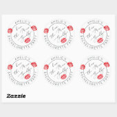 Küss den Miss-Goodbye-Junggeselinnen-Abschied Runder Aufkleber (Blatt)