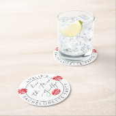 Küss den Miss-Goodbye-Junggeselinnen-Abschied Runder Pappuntersetzer (Vor Ort)