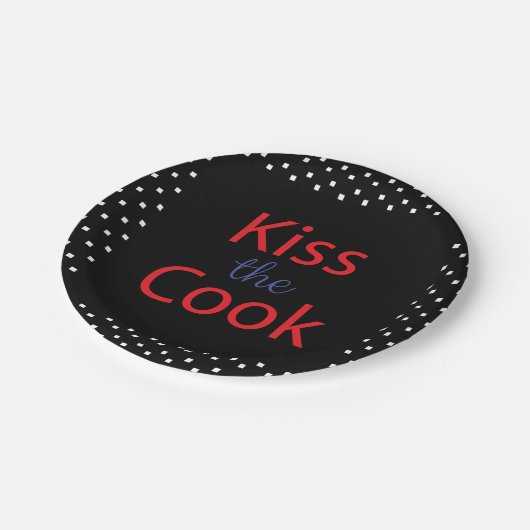 Kuss der Koch Pappteller (Schrägansicht)