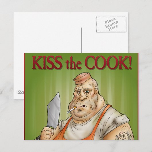 Kuss der Koch Postkarte (Vorne/Hinten)