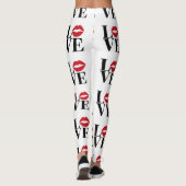Kuss der Liebe Moderne rote Lippen Leggings (Rückseite)