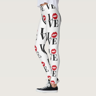 Kuss der Liebe Moderne rote Lippen Leggings