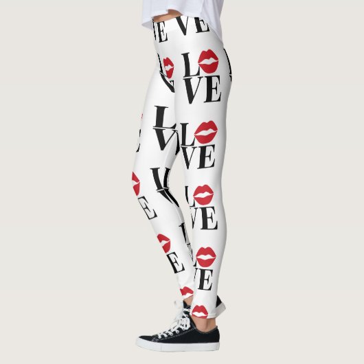 Kuss der Liebe Moderne rote Lippen Leggings (Links)