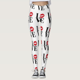 Kuss der Liebe Moderne rote Lippen Leggings