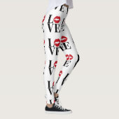 Kuss der Liebe Moderne rote Lippen Leggings (Rechts)