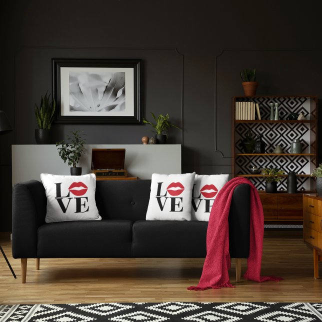 Kuss der Liebe Red Lips Edition Modern Throw Kisse Kissen (Von Creator hochgeladen)