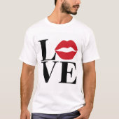 Kuss der Liebe Rote Lippen Freund Freund Moderner T-Shirt (Vorderseite)