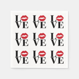 Kuss der Liebe Zeitgenössische rote Lippen Papier  Serviette