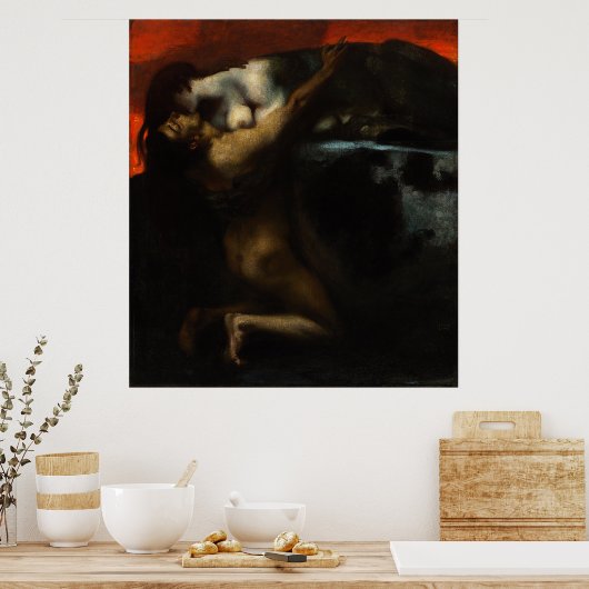 Kuss der Sphinx von Franz von Stuck Poster (Küche)