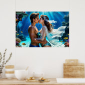 Kuss der Unterwasserliebenden Poster (Küche)