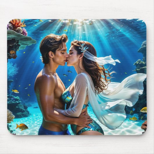 Kuss der Unterwasserliebhaber Mousepad (Vorne)