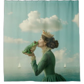 Kuss des Froschprinzen Duschvorhang (Vorderseite)