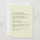 Kuss des Froschprinzen Einladung (Rückseite)