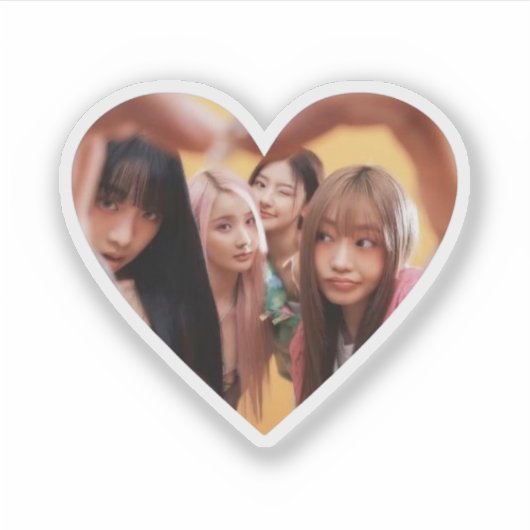 Kuss des Lebens Herz Vinyl Sticker (Vorderseite)