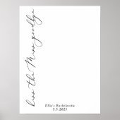 Kuss die Miss Goodbye Bachelorette Lippenstiftkuss Poster (Vorne)