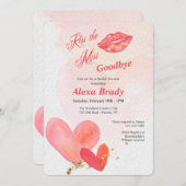 Kuss die Miss Goodbye Bridal Dusche Einladung (Vorne/Hinten)