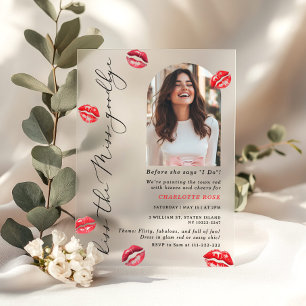 Küss die Miss Goodbye Foto Tor Junggesellinnenabsc Acryleinladungen