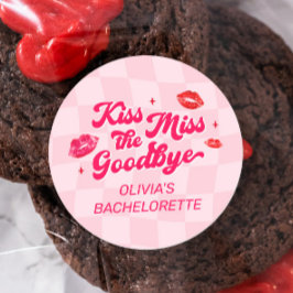 Kuss die Miss Goodbye Junggeselinnen-Abschied Gefa Runder Aufkleber