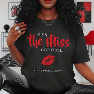 Küss die Miss Goodbye Junggesellinnen-Abschiedspar T-Shirt