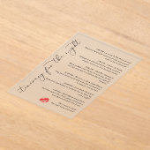 Küss die Miss Goodbye Tour für die Nacht Acryleinladungen (Ablage )