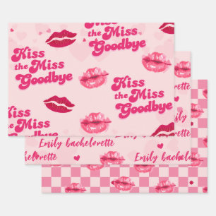 Küss die verpassen Goodbye Junggeselinnen-Abschied Geschenkpapier Set