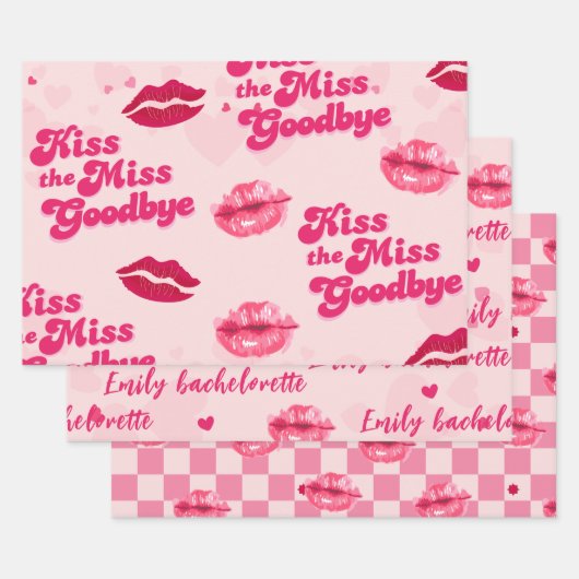 Küss die verpassen Goodbye Junggeselinnen-Abschied Geschenkpapier Set (Set)