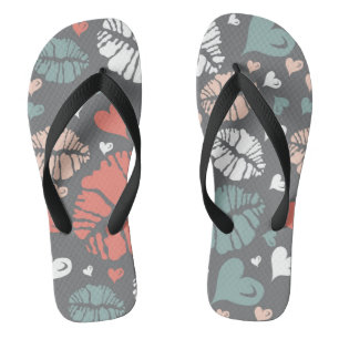 Kuss-Druck und Herz-Muster Badesandalen