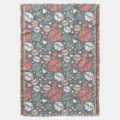 Kuss-Druck und Herz-Muster Decke (Vorderseite Vertikal)