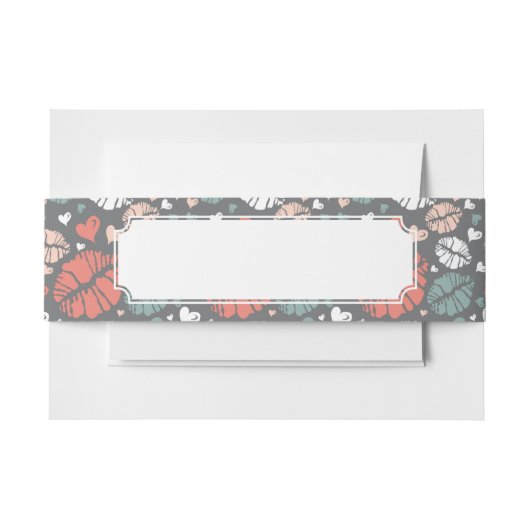 Kuss-Druck und Herz-Muster Einladungsbanderole (Vorderseite Beispiel)