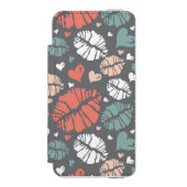 Kuss-Druck und Herz-Muster Incipio iPhone Geldbeutel-Hülle (Folio Vorderseite)