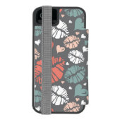 Kuss-Druck und Herz-Muster Incipio iPhone Geldbeutel-Hülle (Folio Rückseite)