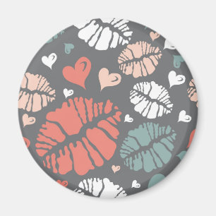 Kuss-Druck und Herz-Muster Magnet